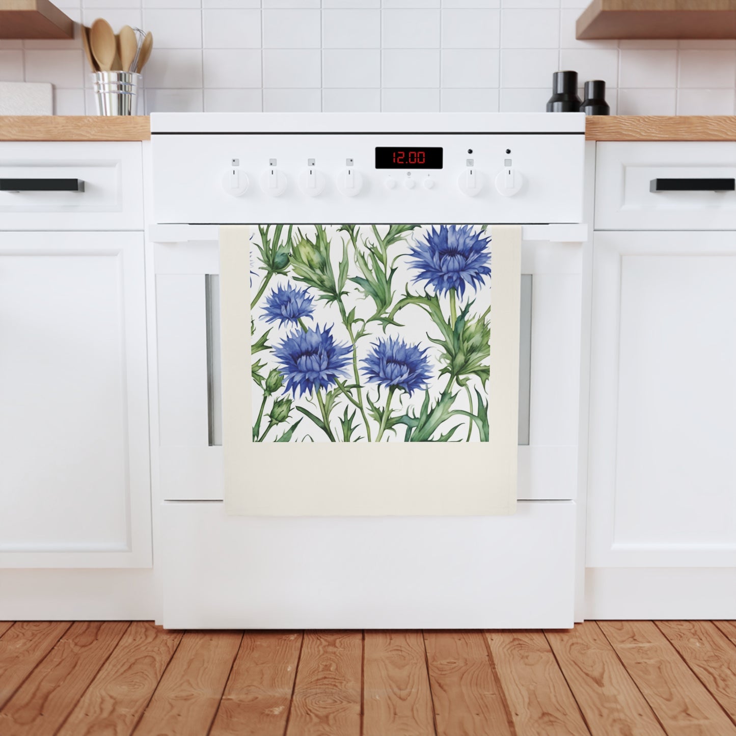 Sweet Cornflower Blue, Cotton Tea Towel