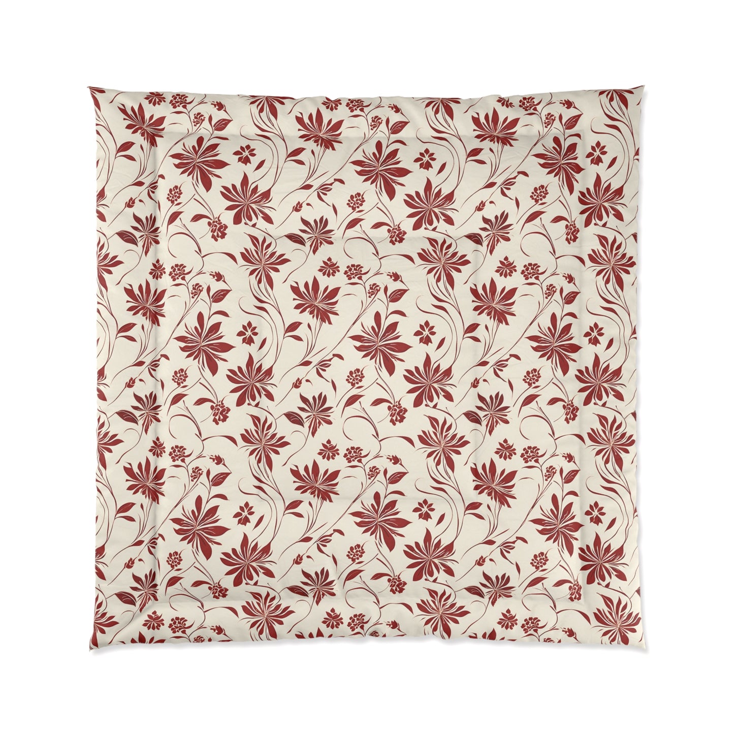 Simple Red Flower Pattern Comforter