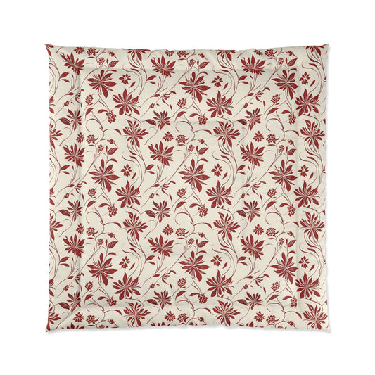 Simple Red Flower Pattern Comforter