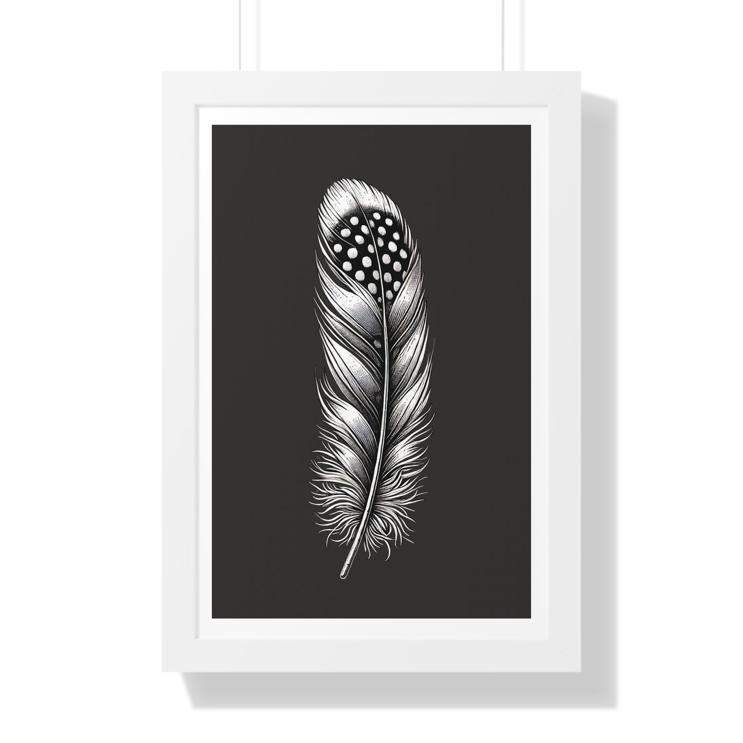 Black and White Feather No.3, Framed Vertical Poster