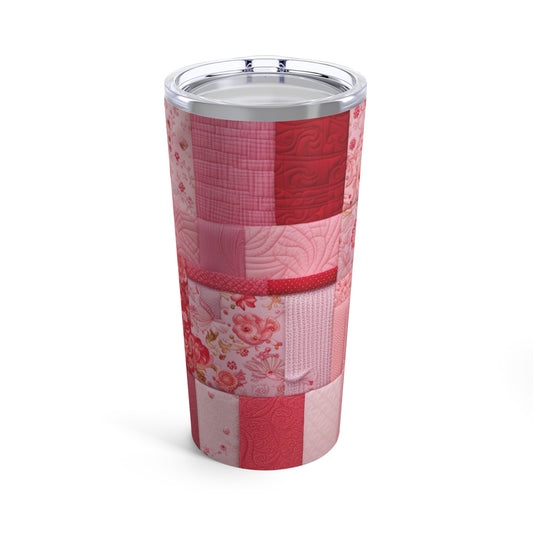 Red & Pink Patchwork Tumbler 20oz