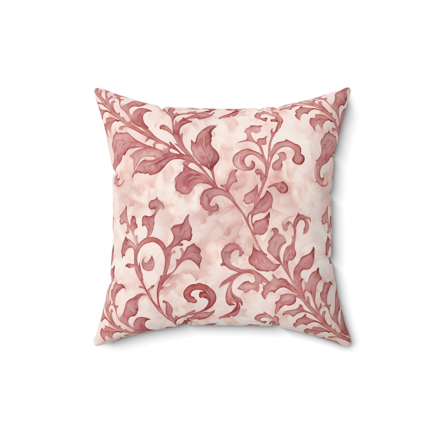 Climbing Pink Leaves, Polyester Square Pillow