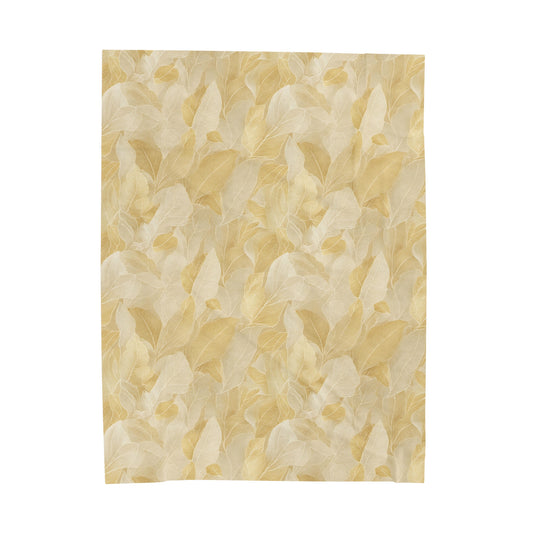 Gold Leaves Velveteen Plush Blanket