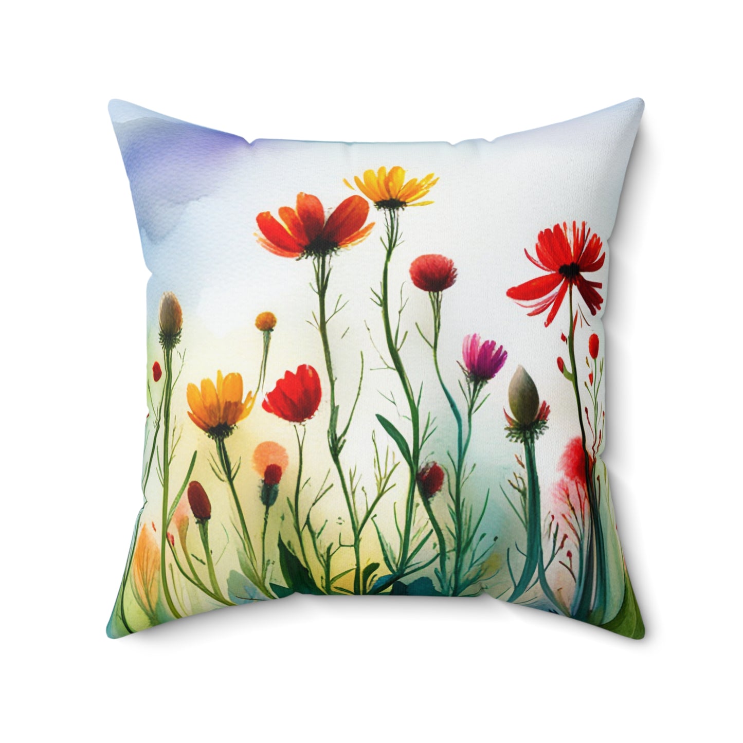 Field Flowers 4: Spun Polyester Square Pillow