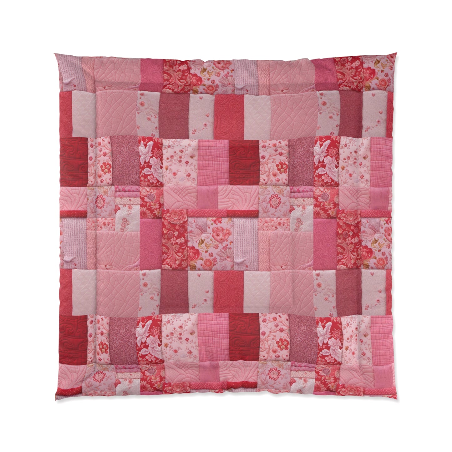 Patchwork in Pinks & Reds Comforter