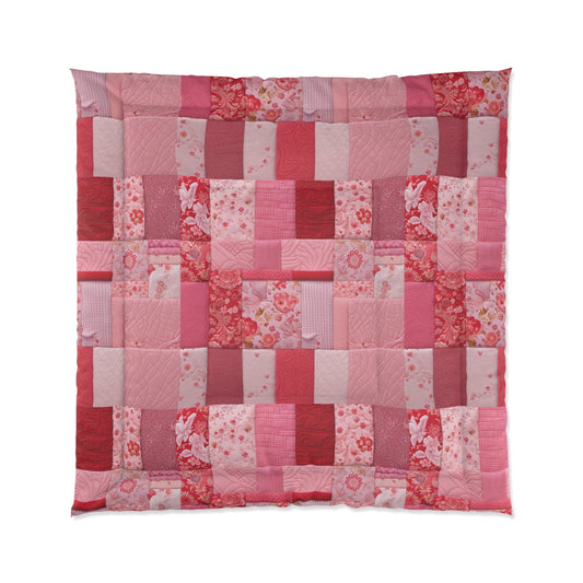 Patchwork in Pinks & Reds Comforter