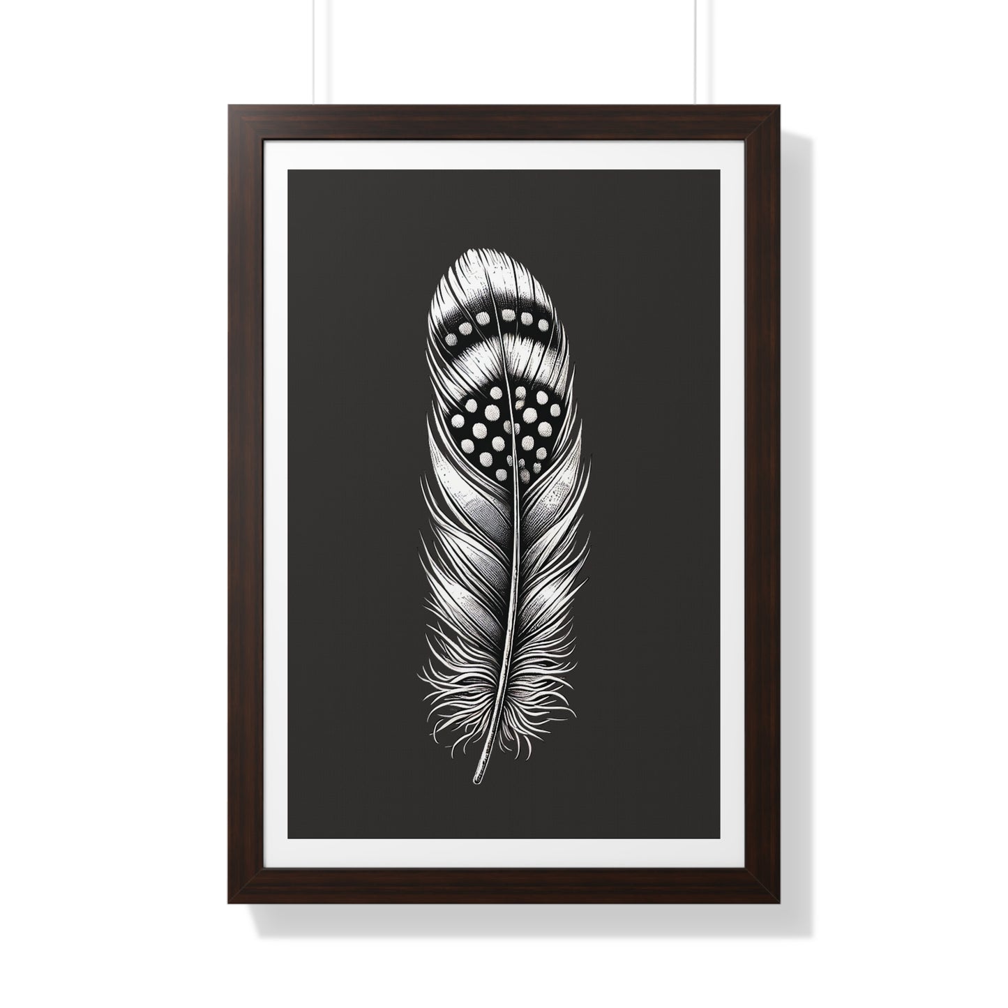 Black and White Feather No.2, Framed Vertical Poster