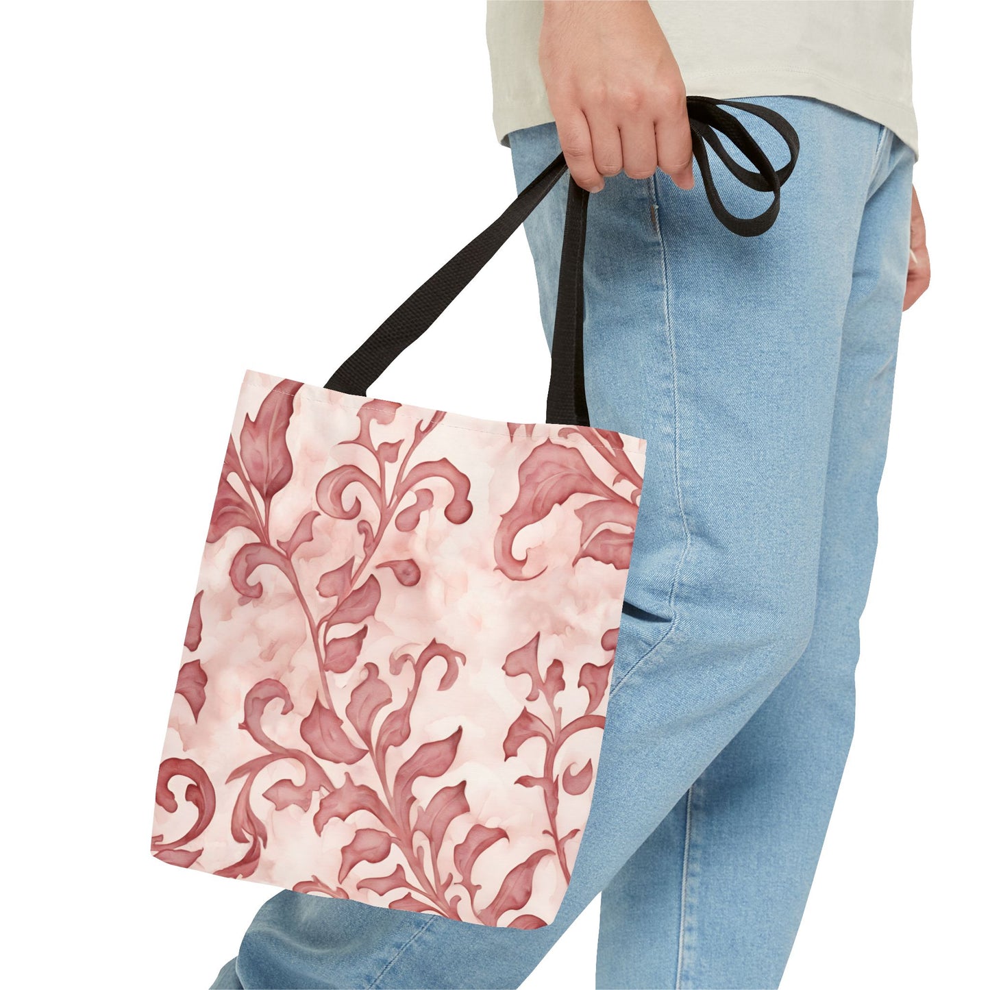 Climbing Pink Leaves, Tote Bag (AOP)