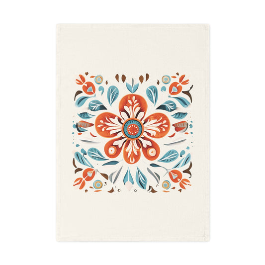 Apricot Flowers, Cotton Tea Towel