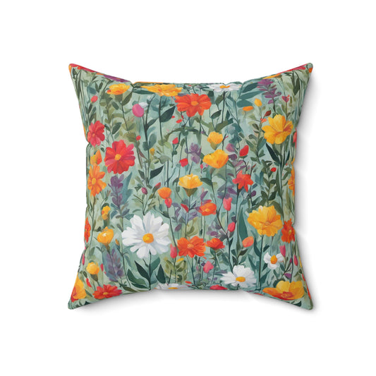 Wildflower Rampage Polyester Square Pillow