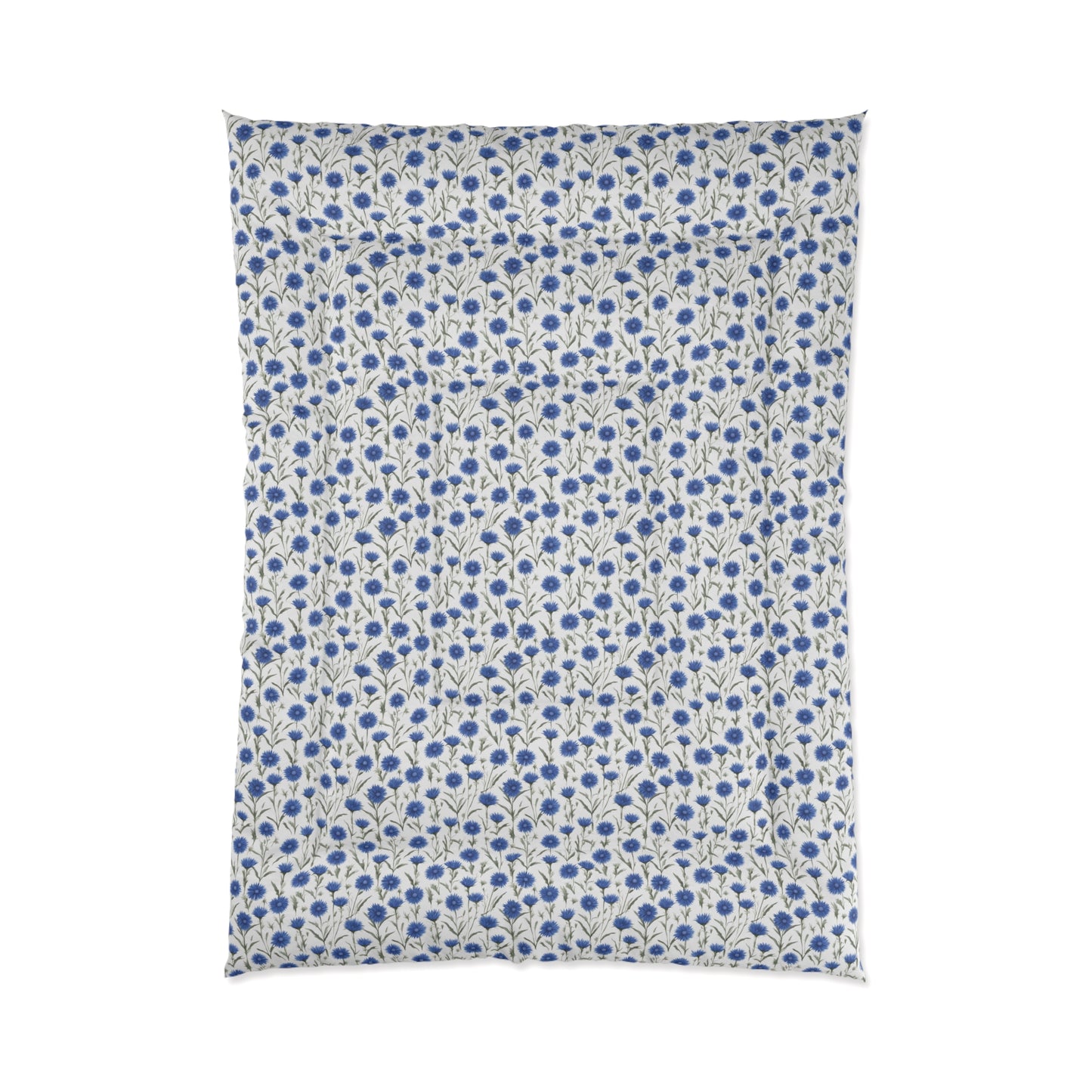 Cornflower Blue Flowers Comforter