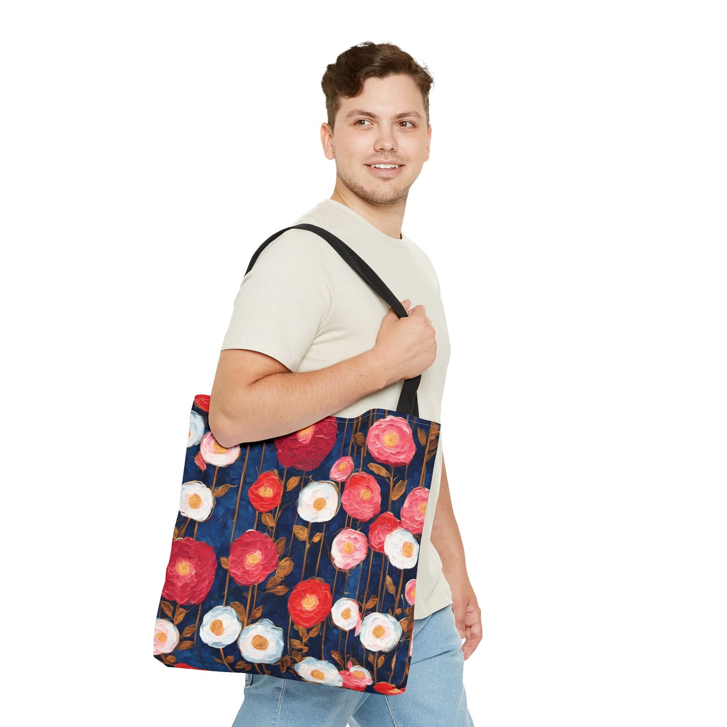 Poppy Splotches on Indigo Tote Bag (AOP)