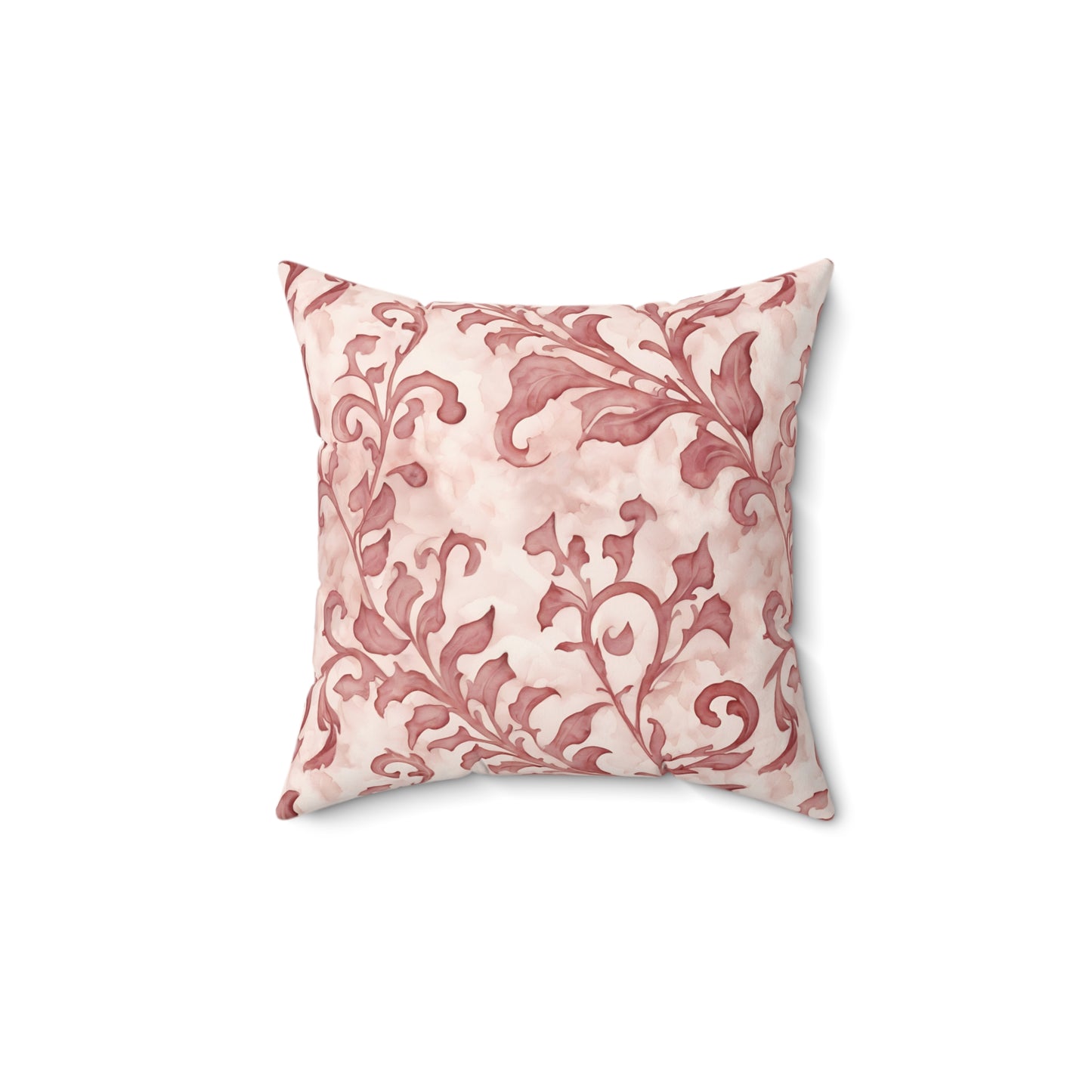 Climbing Pink Leaves, Polyester Square Pillow