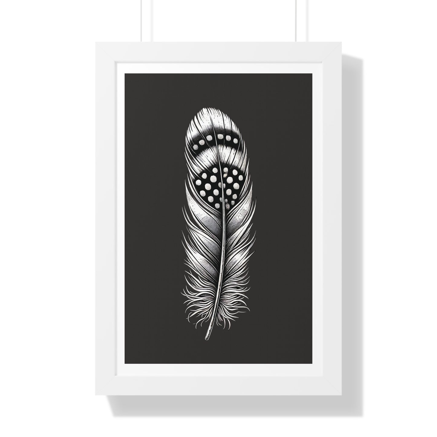 Black and White Feather No.2, Framed Vertical Poster