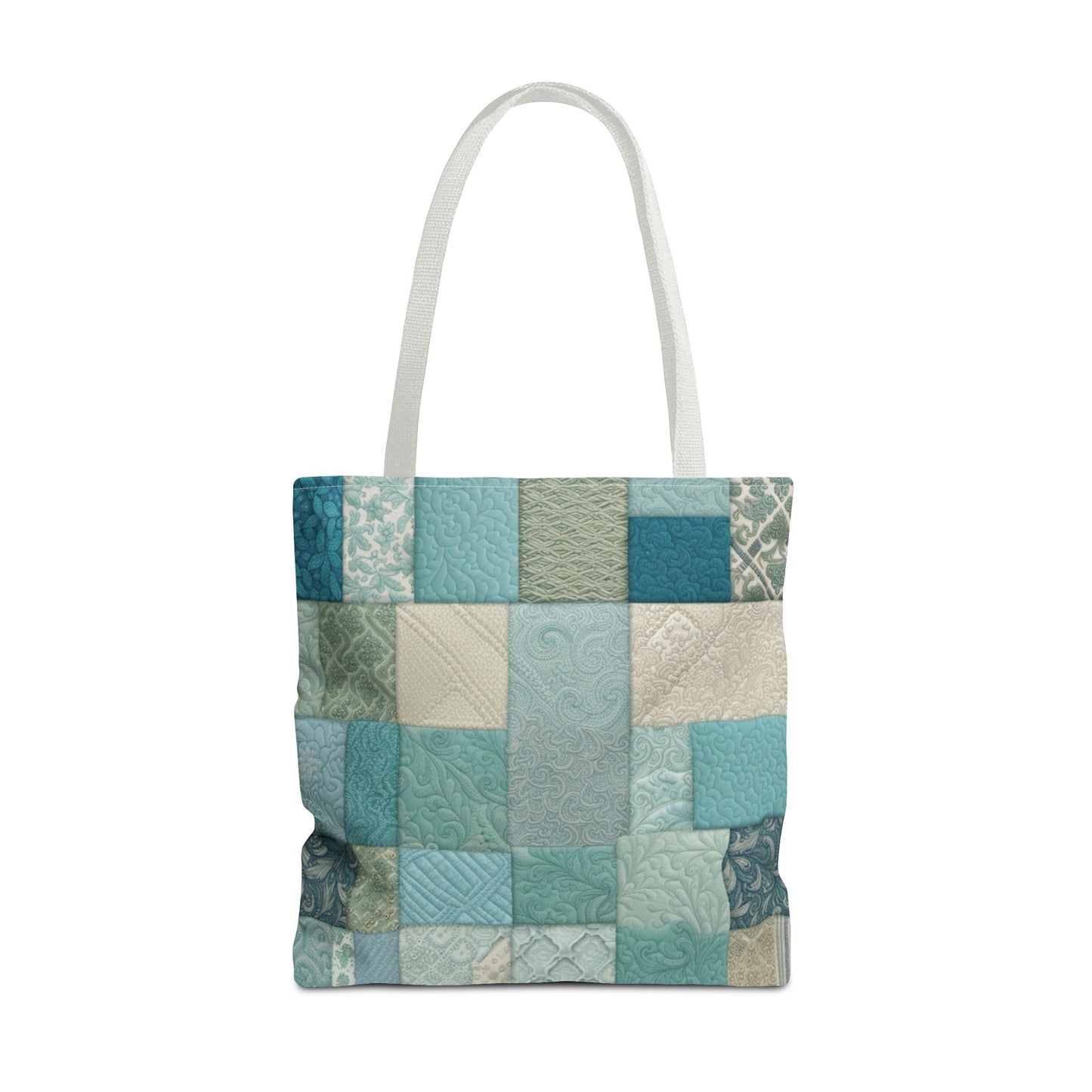 Patchwork in Blues & Greens Tote Bag (AOP)