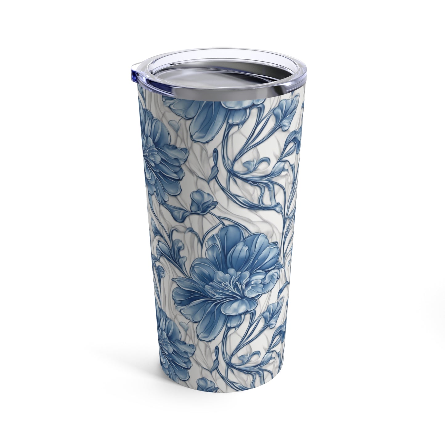 Blue & White Flowers Tumbler 20oz