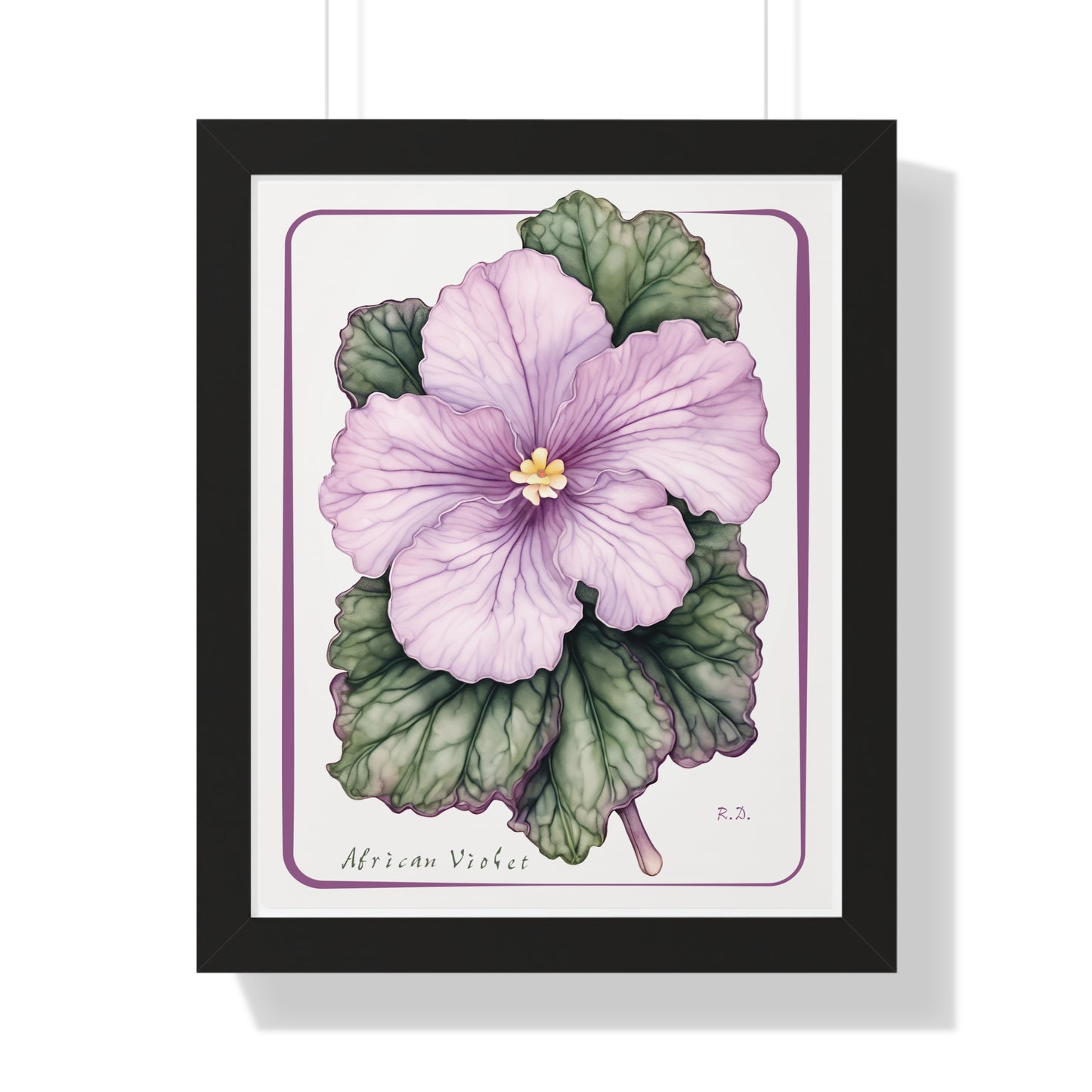 Mauve African Violet, Framed Vertical Poster