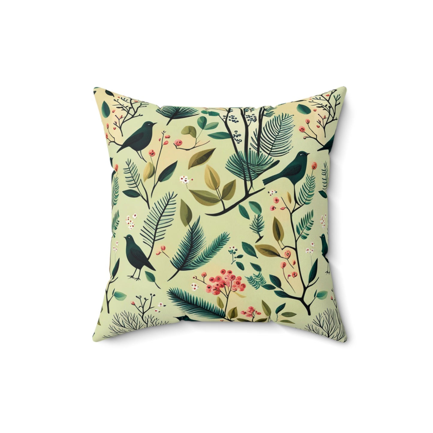 Blackbirds Polyester Square Pillow