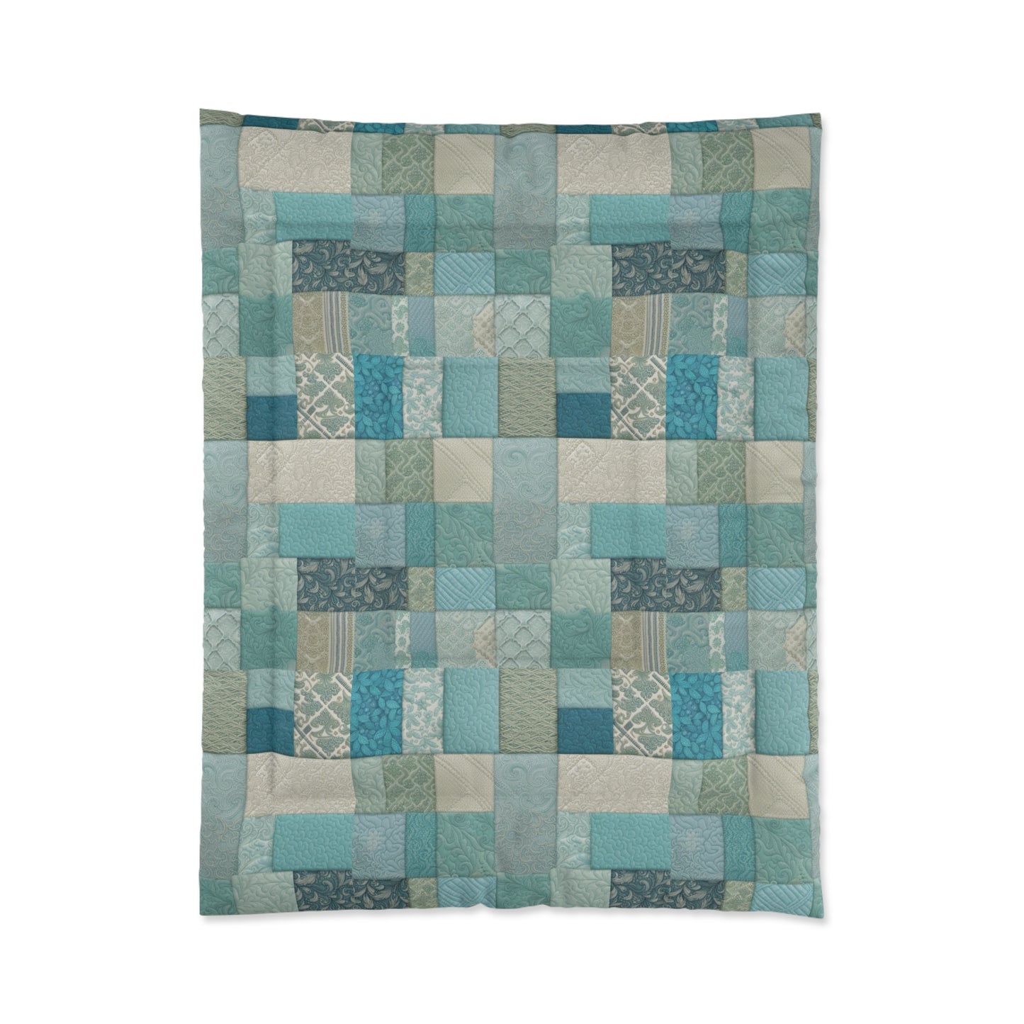 Patchwork in Blues & Greens Comforter