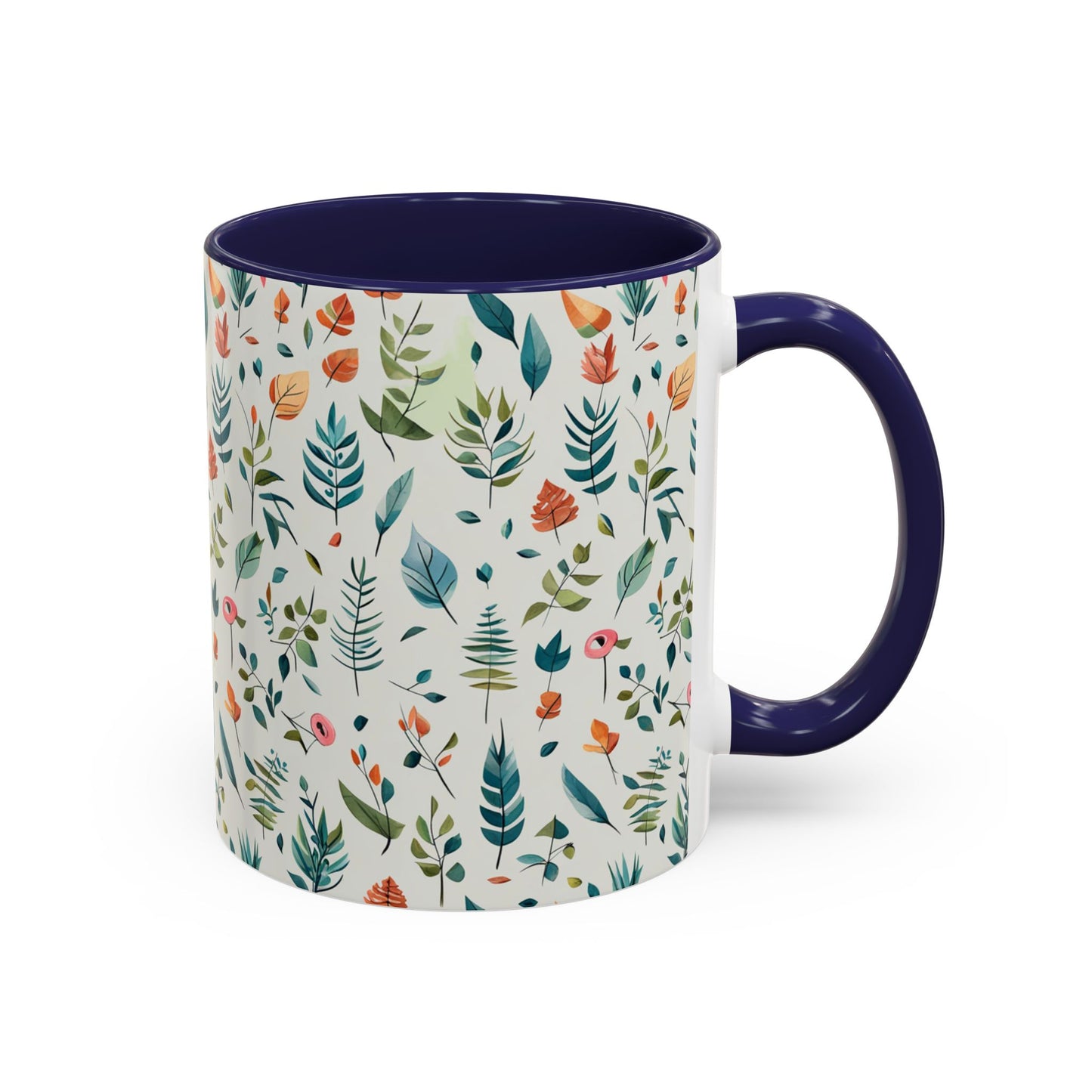 Pink Flora Accent Coffee Mug, 11oz