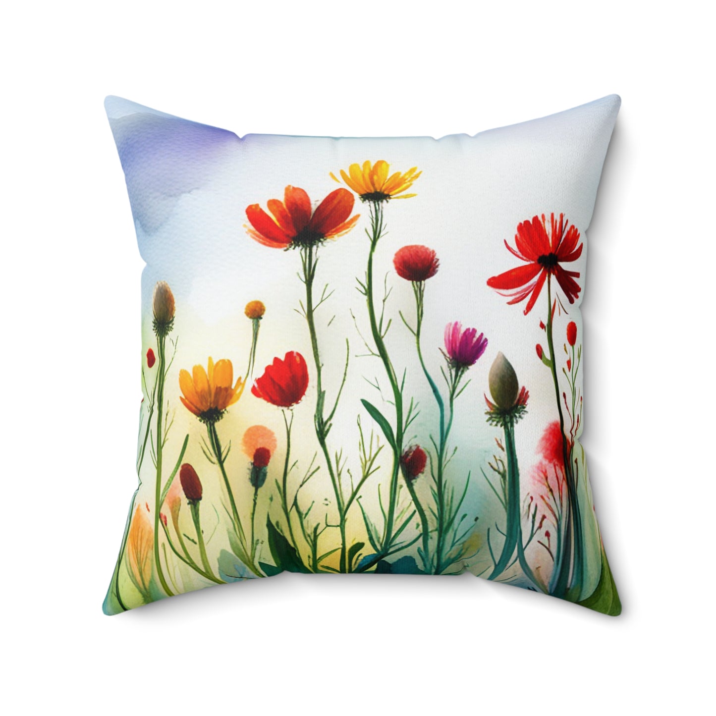 Field Flowers 4: Spun Polyester Square Pillow