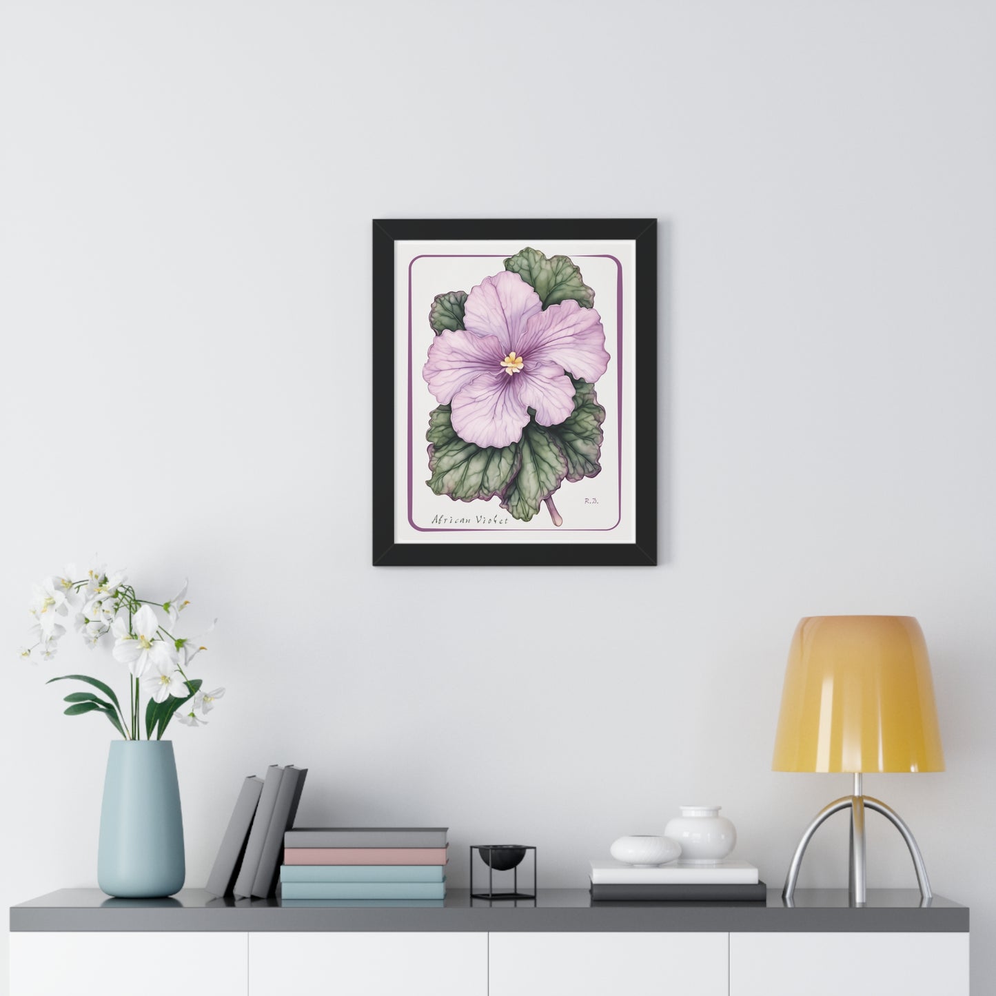 Mauve African Violet, Framed Vertical Poster