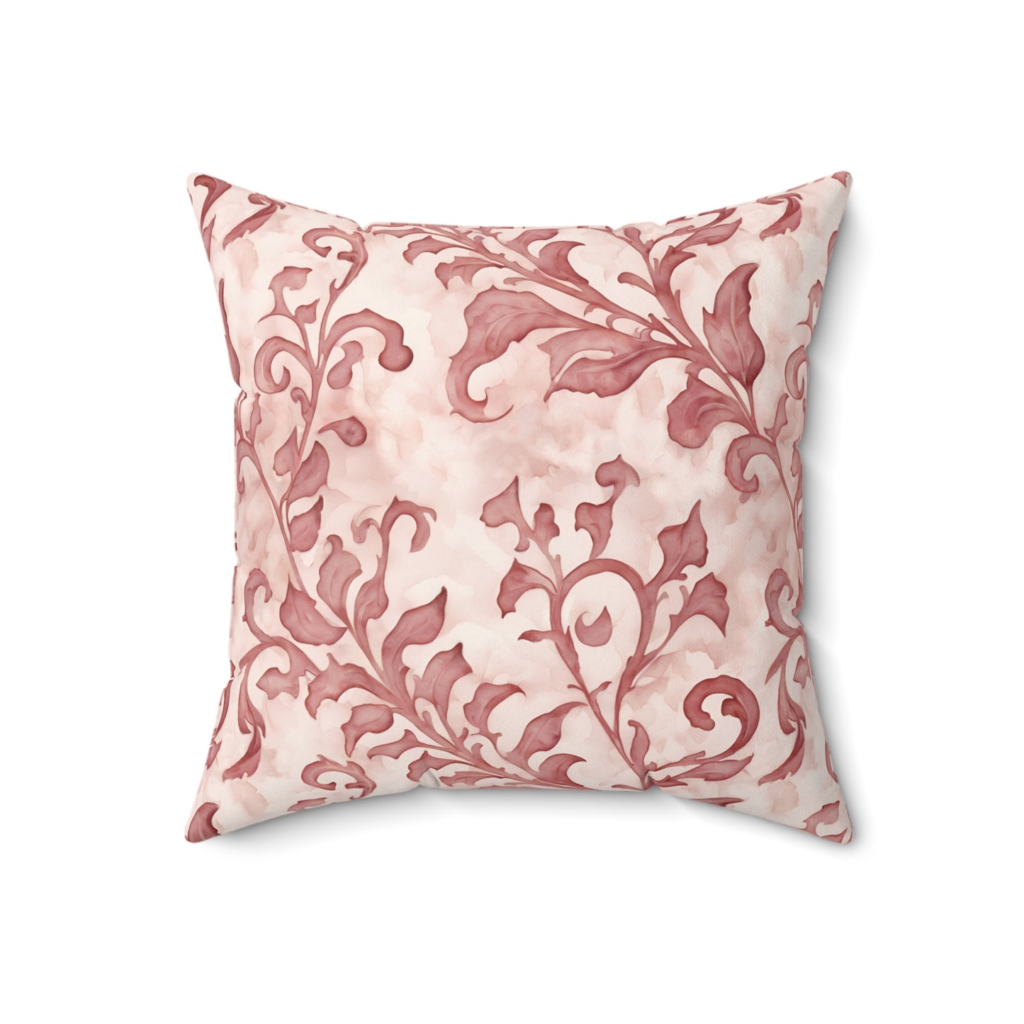 Climbing Pink Leaves, Polyester Square Pillow