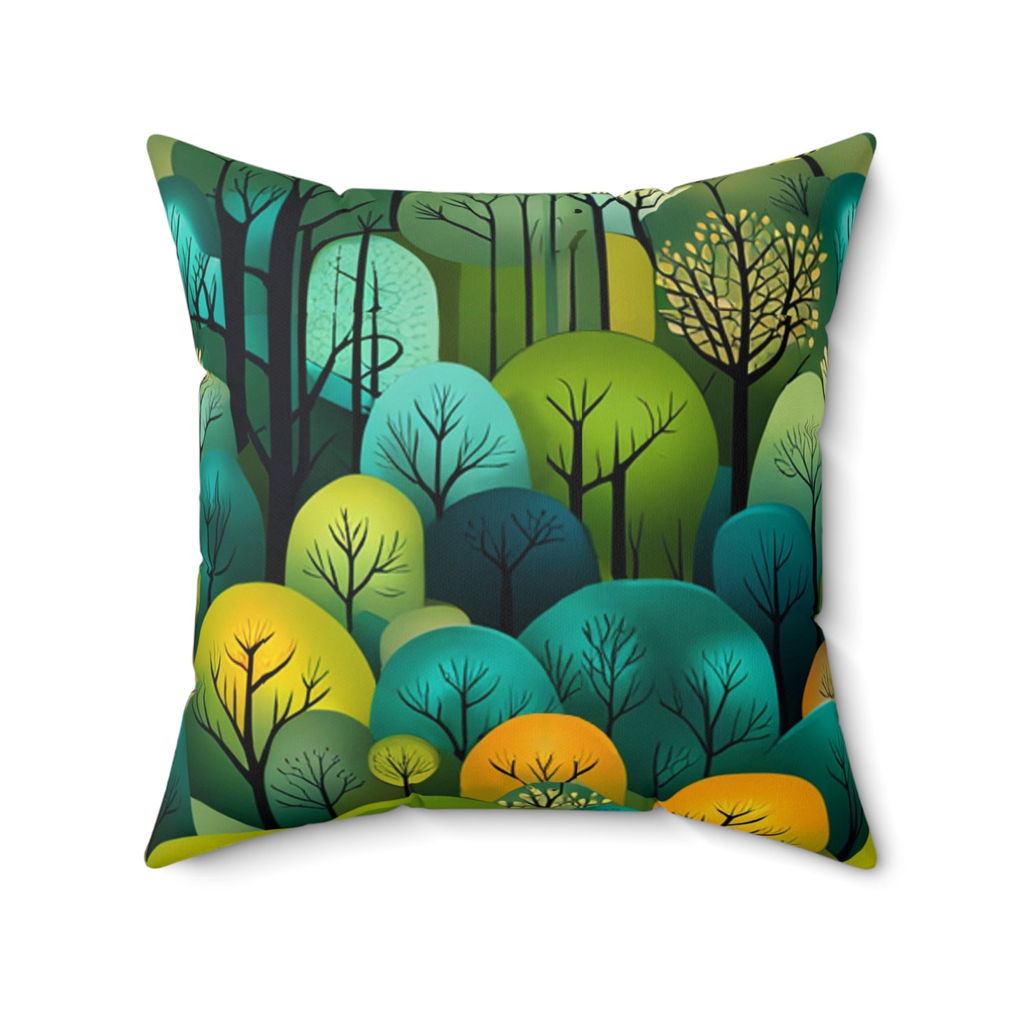 Tree Forest Polyester Square Pillow