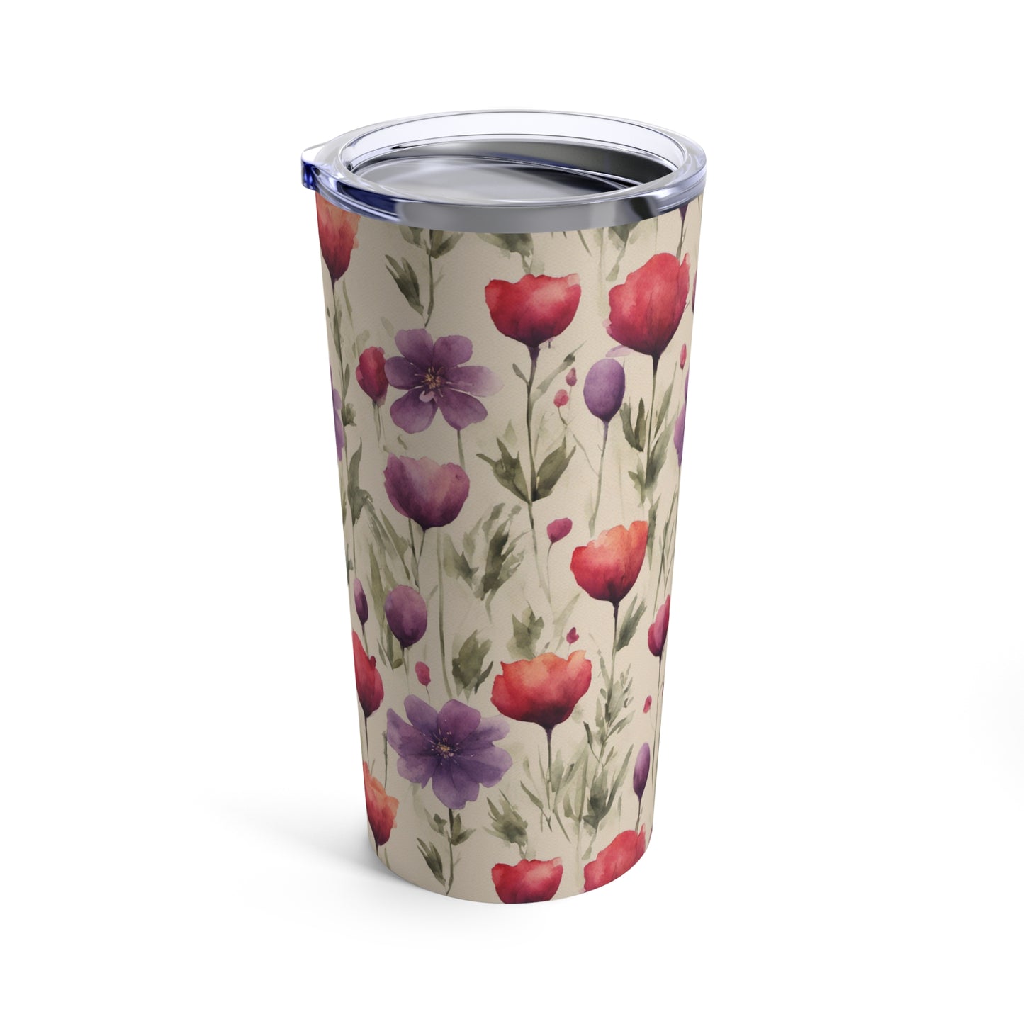 Poppies and Plum Flowers Tumbler 20oz