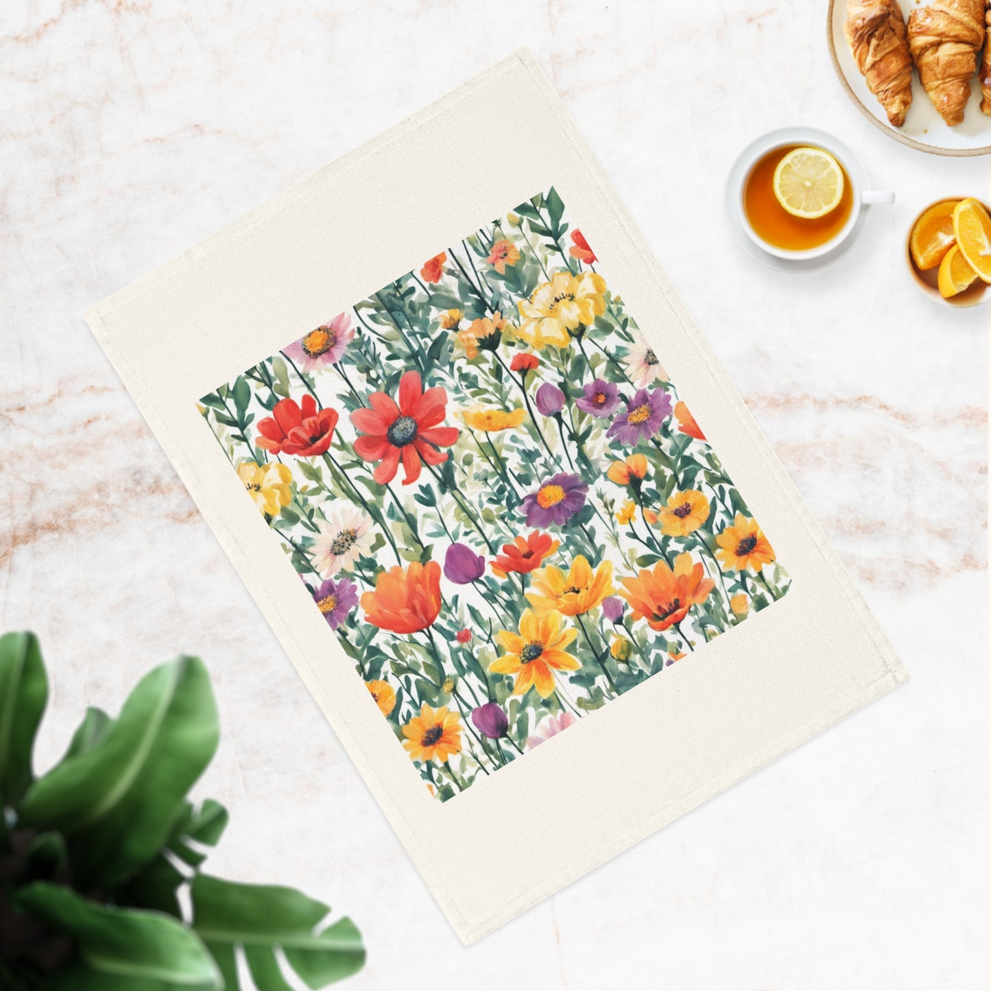 Colourful Wildflowers Cotton Tea Towel