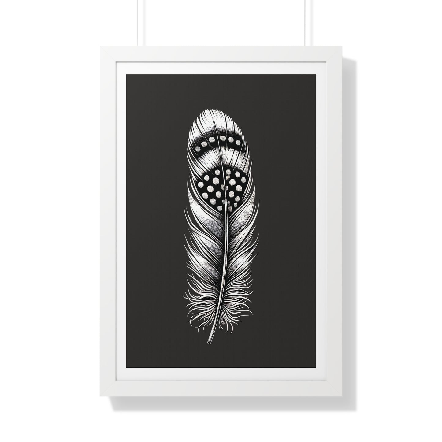 Black and White Feather No.2, Framed Vertical Poster