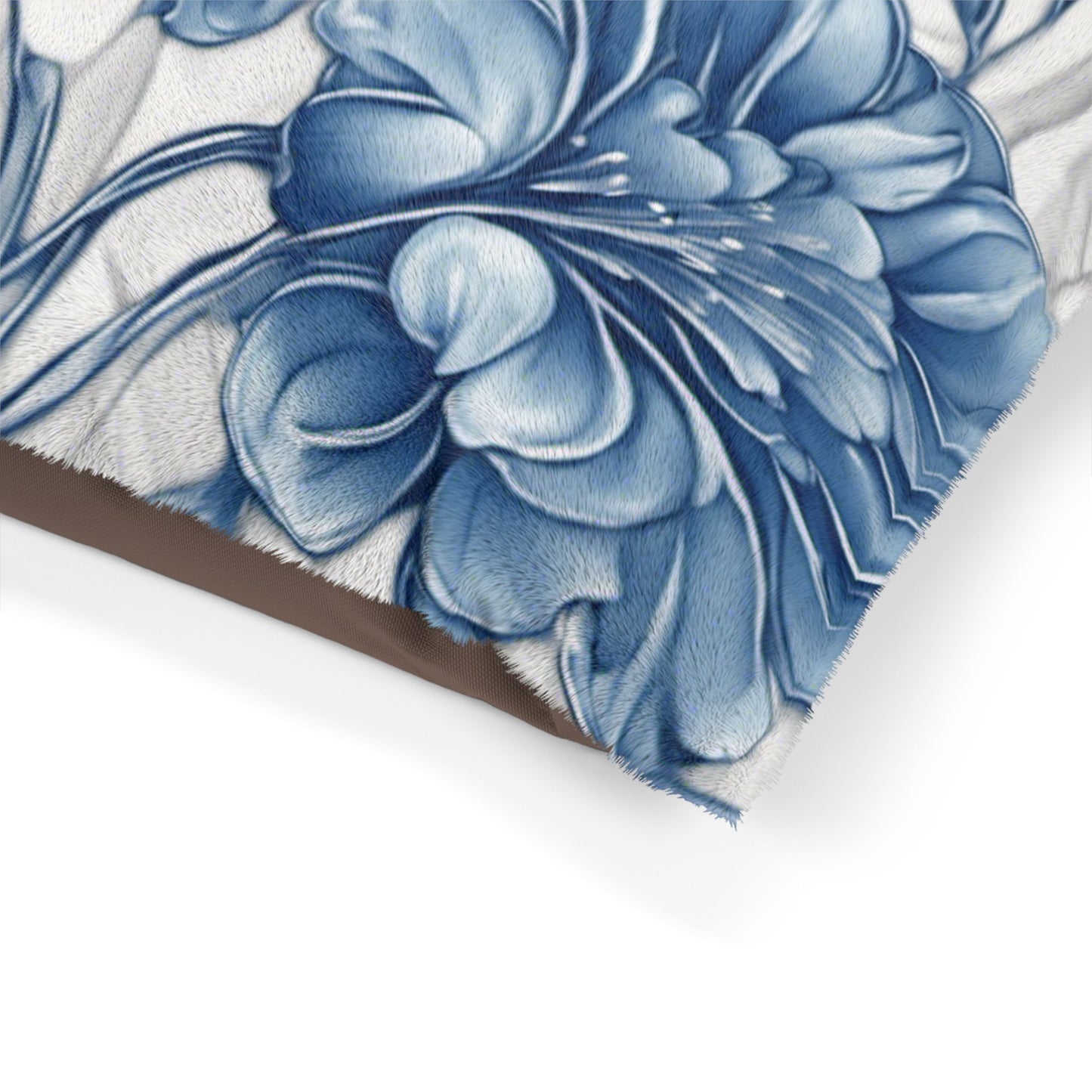 Blue & White Flowers Pet Bed