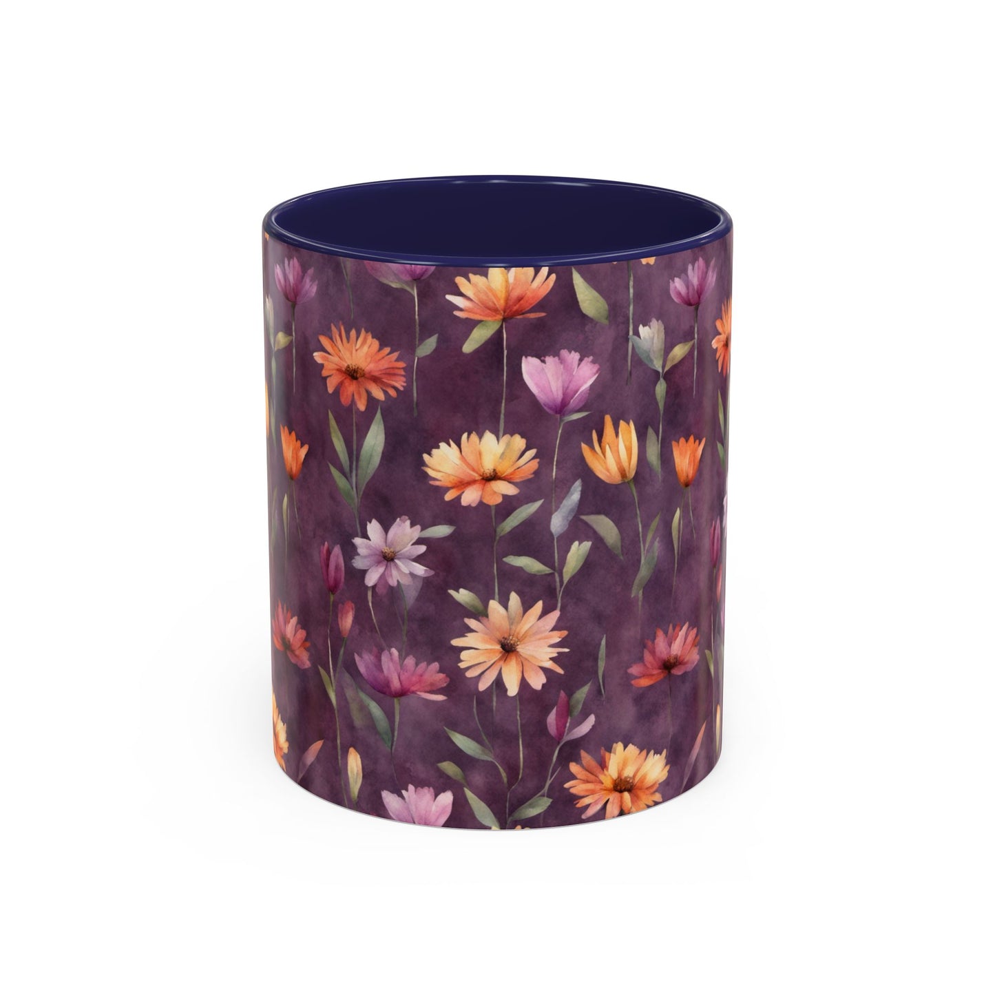 Wild Flowers on Plum Coffee Mug, 11oz