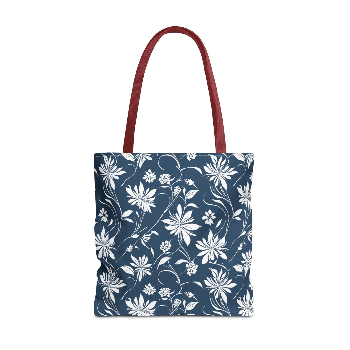 Simple White Flower on Indigo Pattern Tote Bag (AOP)