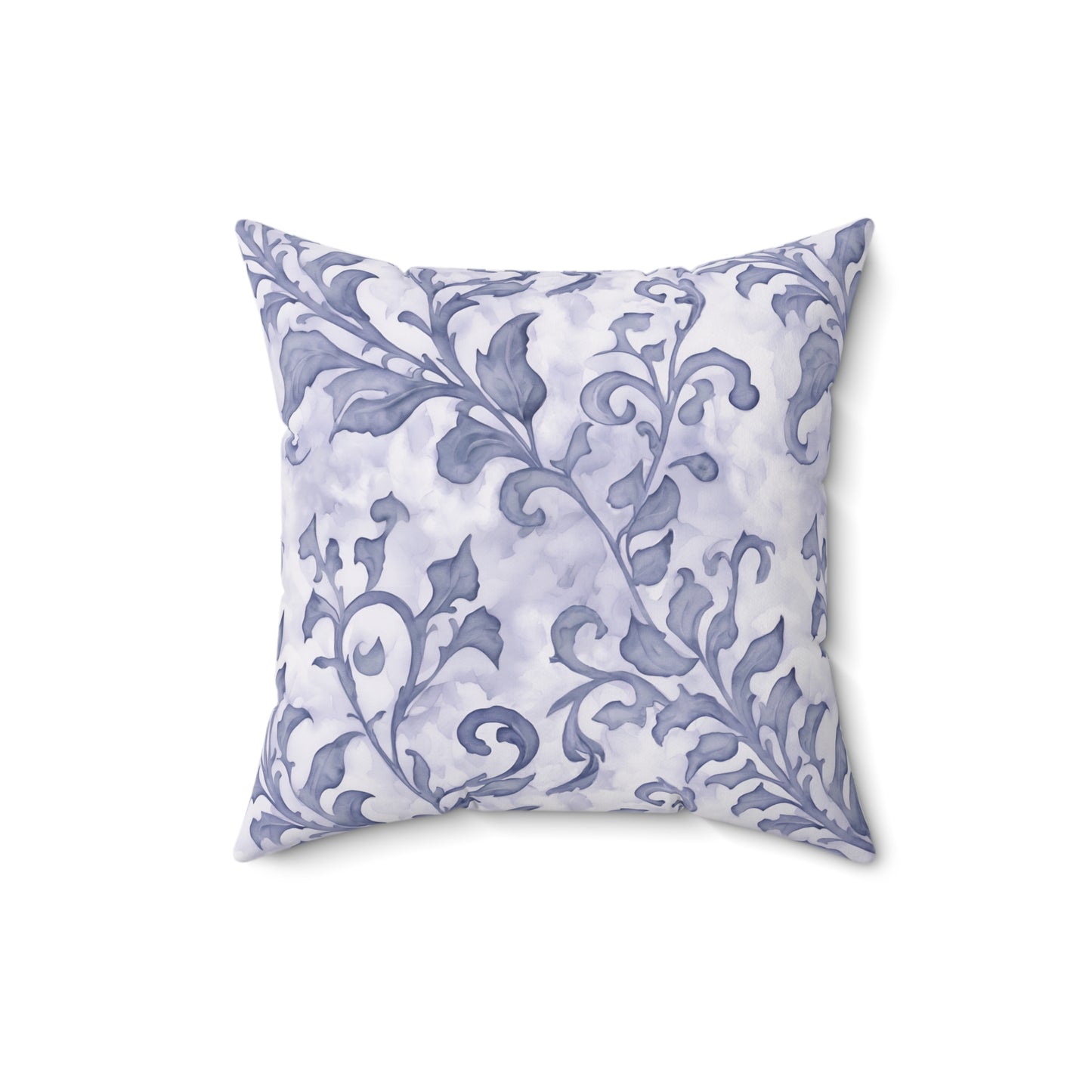 Climbing Blue-Grey Leaves, Polyester Square Pillow