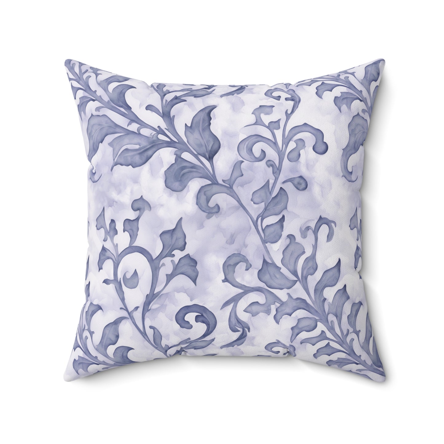 Climbing Blue-Grey Leaves, Polyester Square Pillow