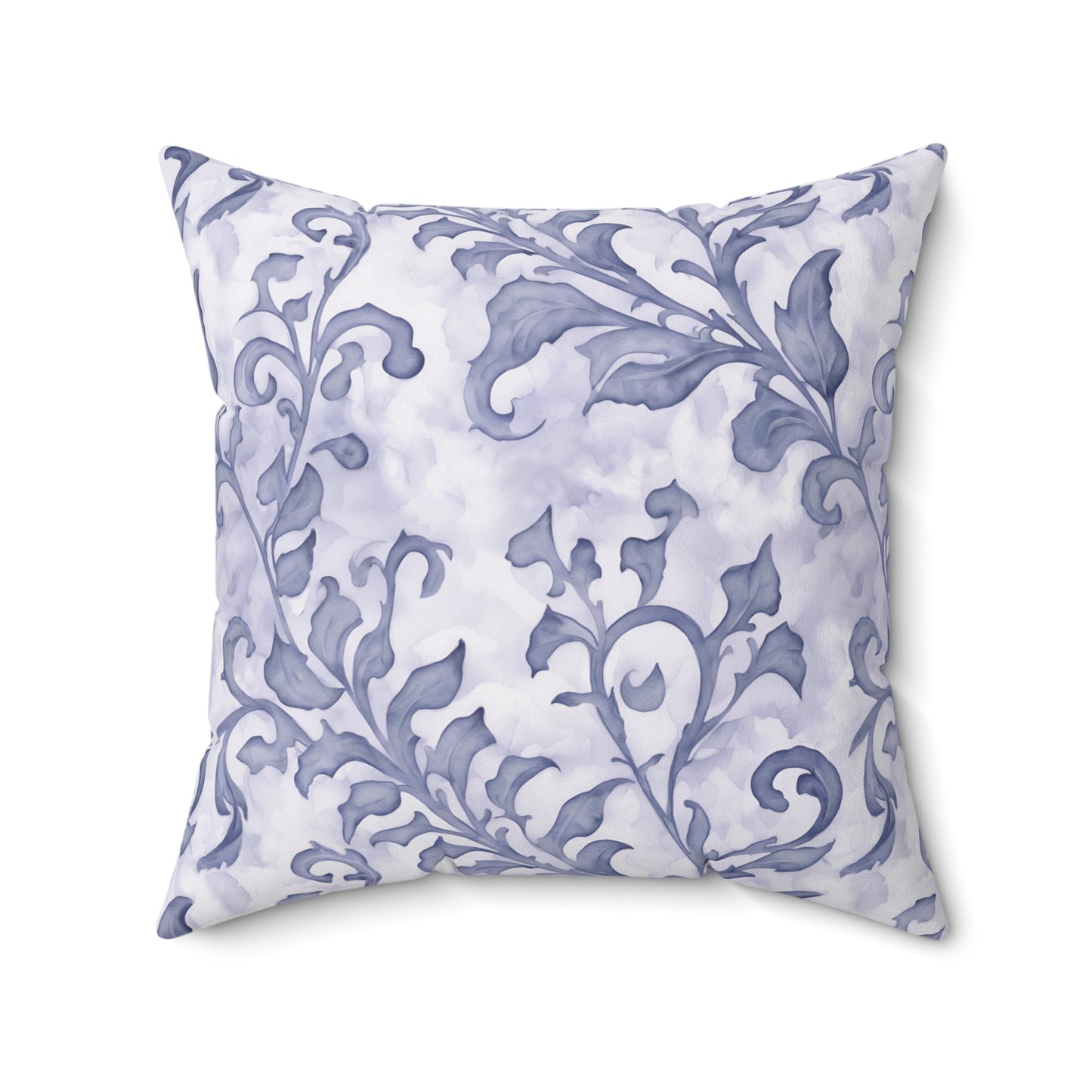 Climbing Blue-Grey Leaves, Polyester Square Pillow