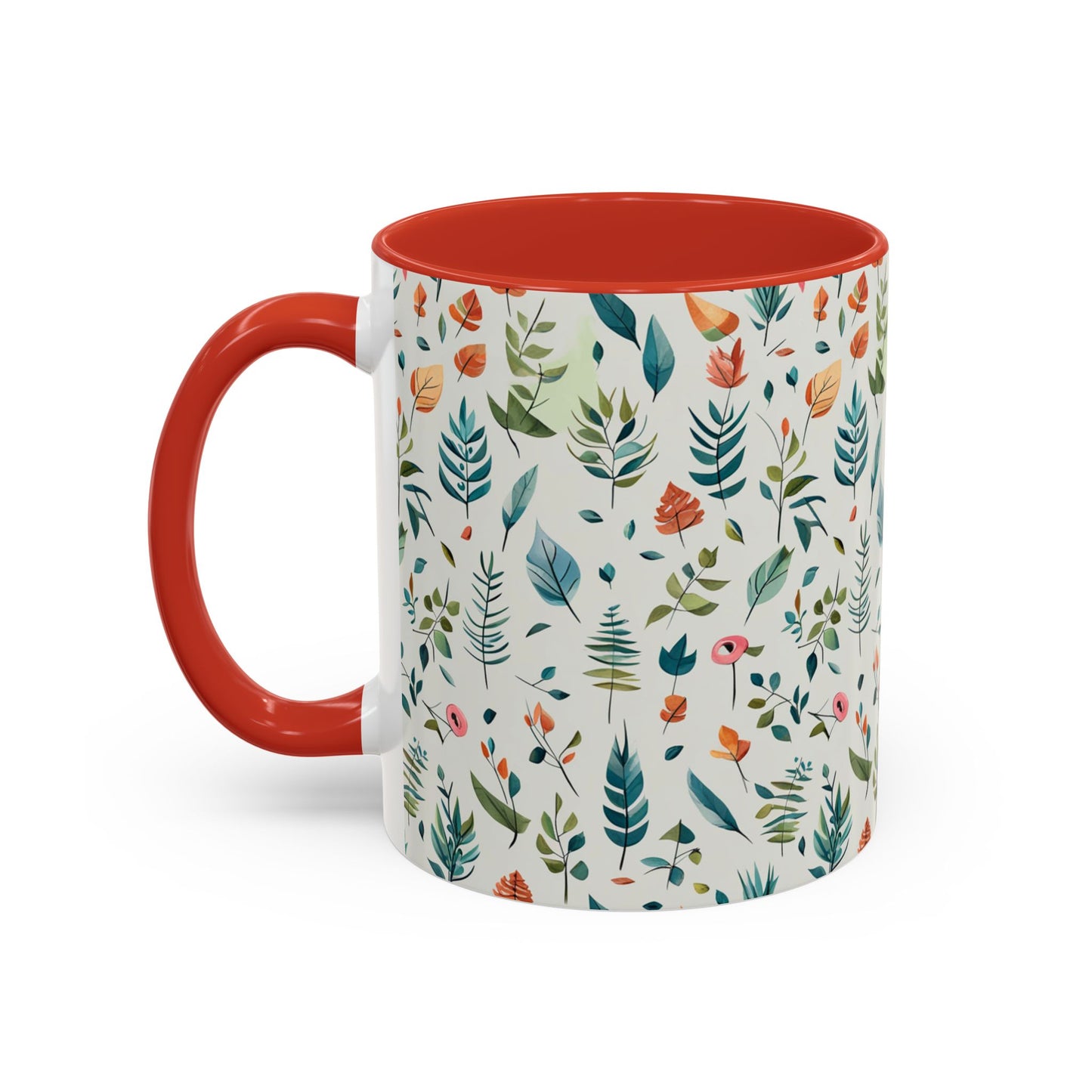 Pink Flora Accent Coffee Mug, 11oz