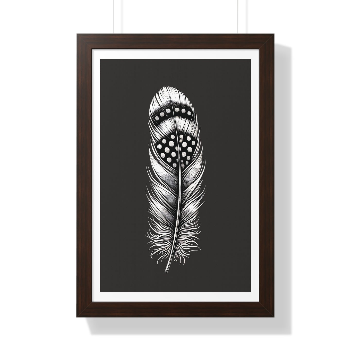 Black and White Feather No.2, Framed Vertical Poster