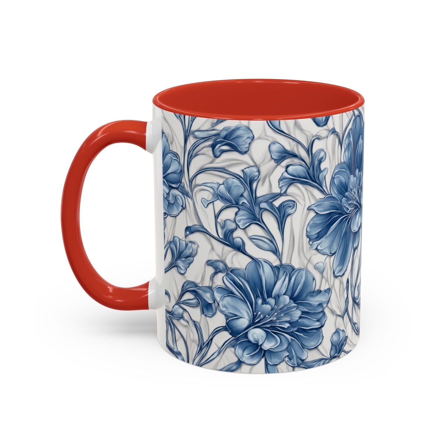 Blue & White Flowers Coffee Mug, 11oz