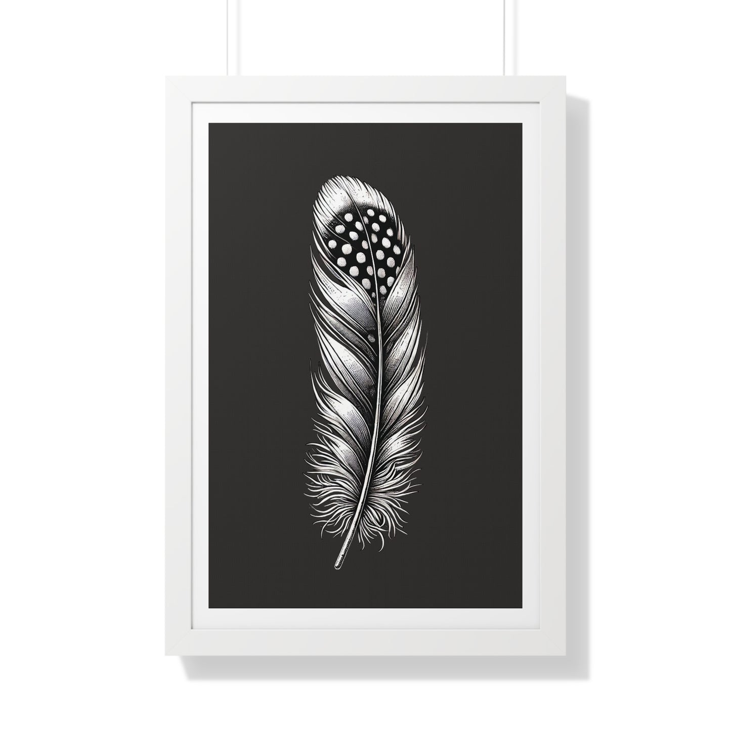 Black and White Feather No.3, Framed Vertical Poster