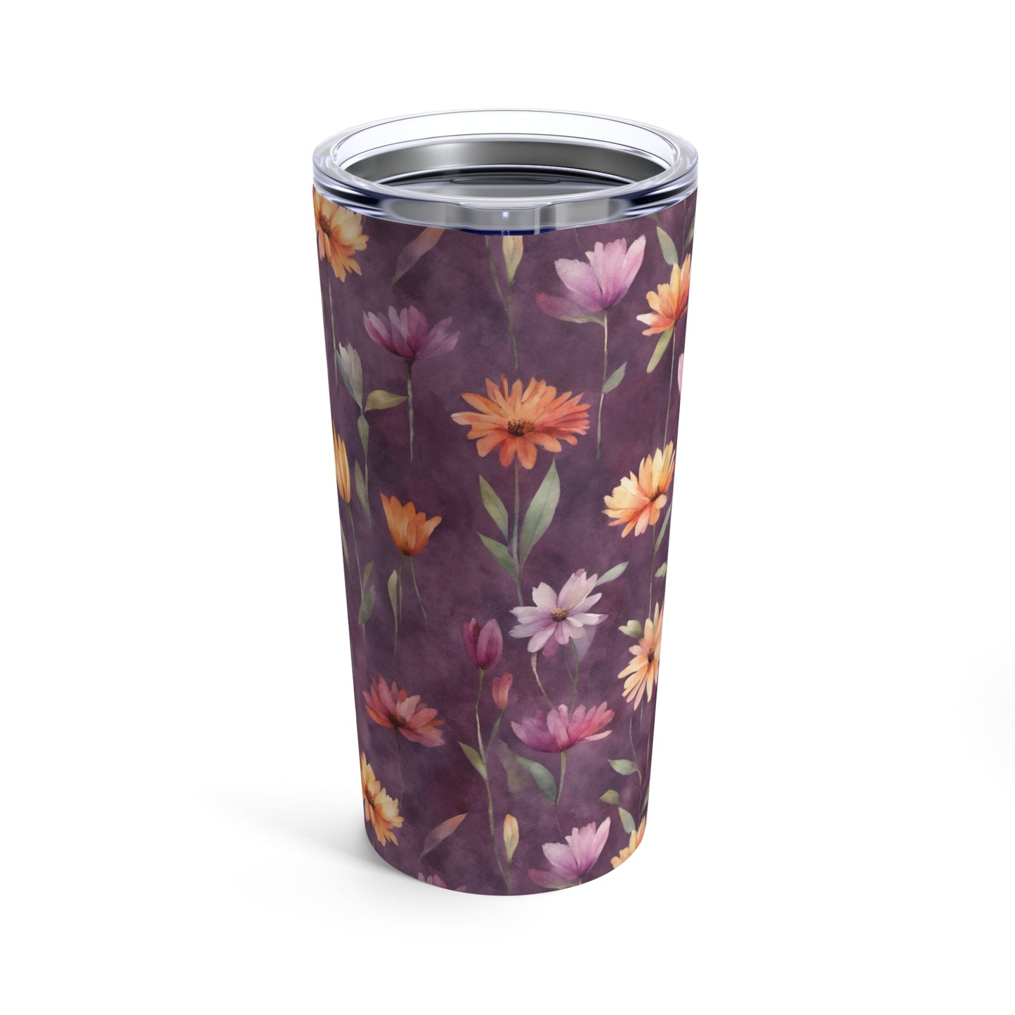 Wild Flowers on Plum Tumbler 20oz