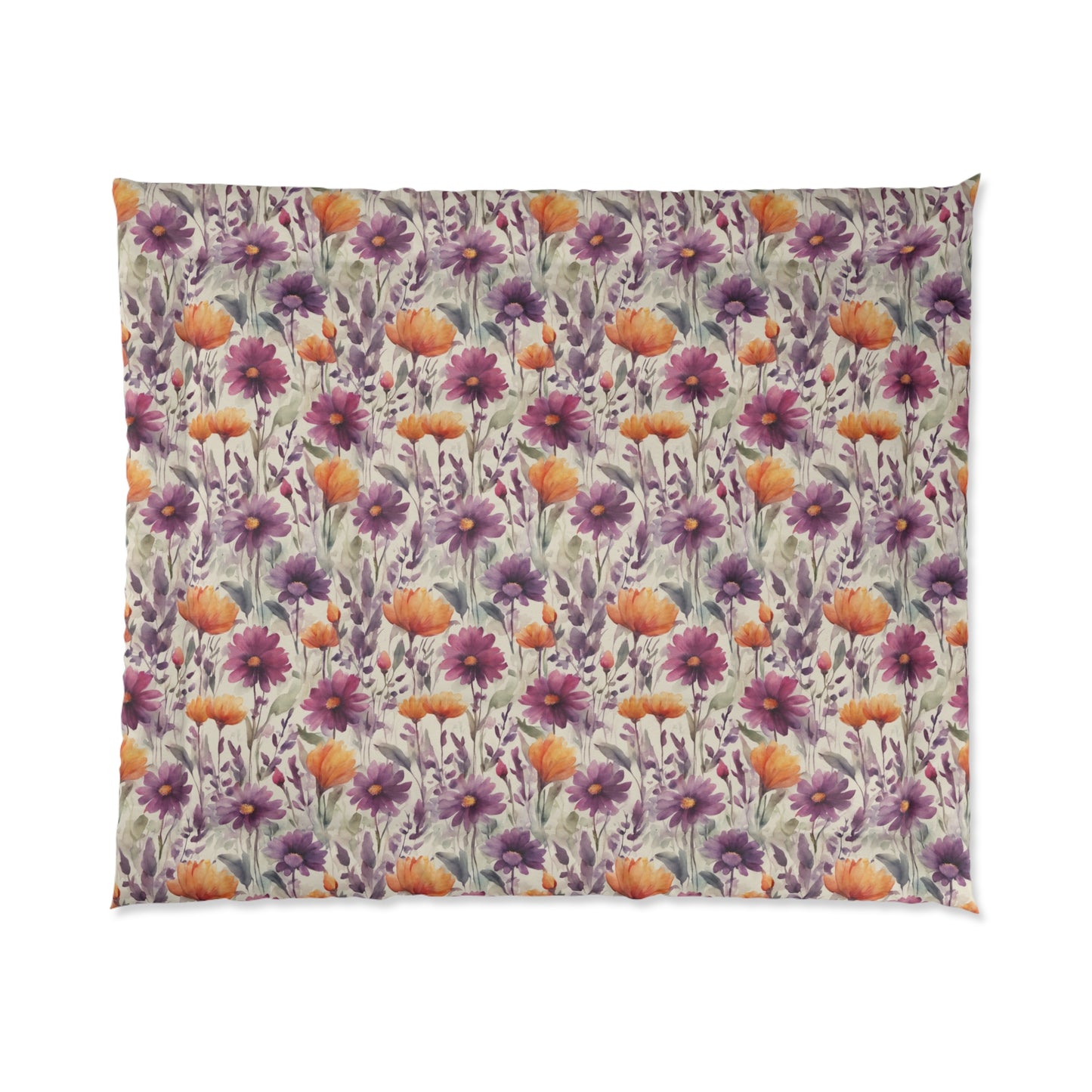 Plum and Apricot Wildflowers Comforter