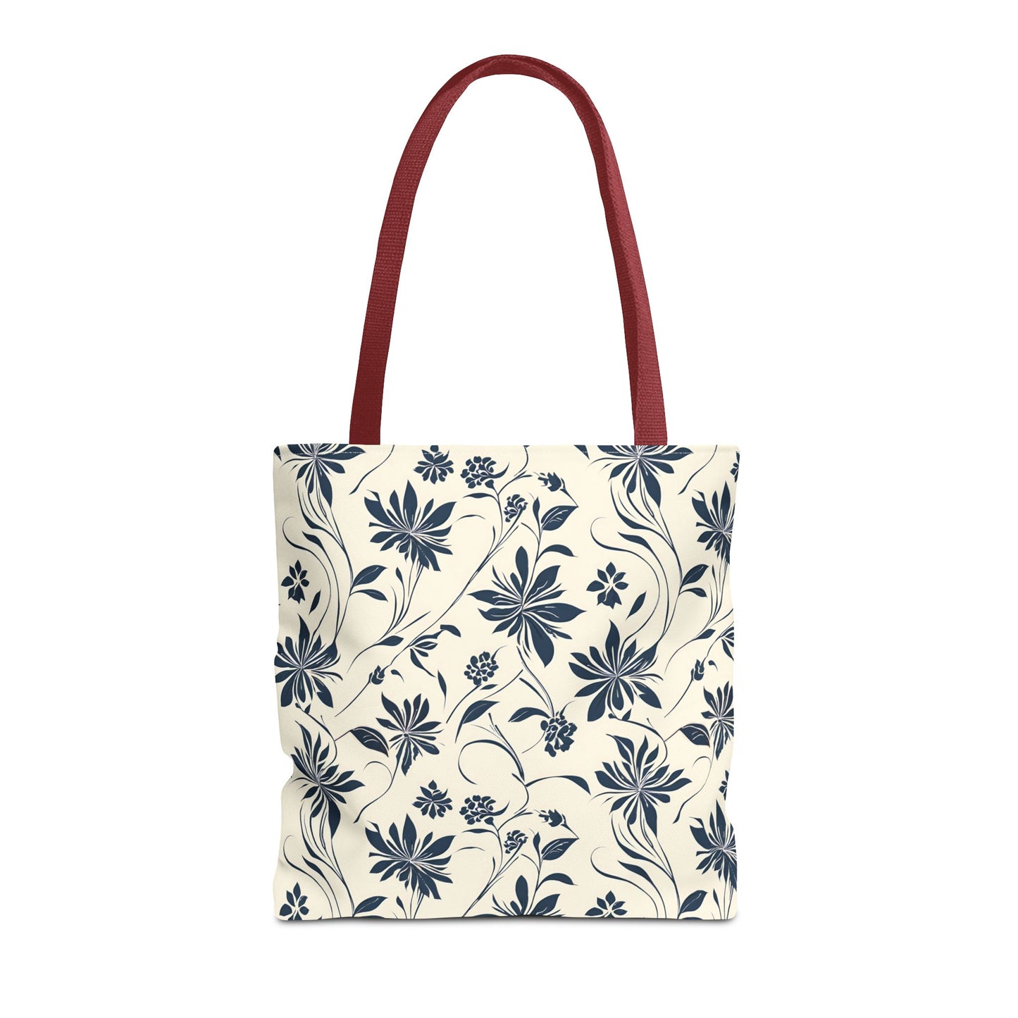 Simple Navy Flower Pattern Tote Bag (AOP)