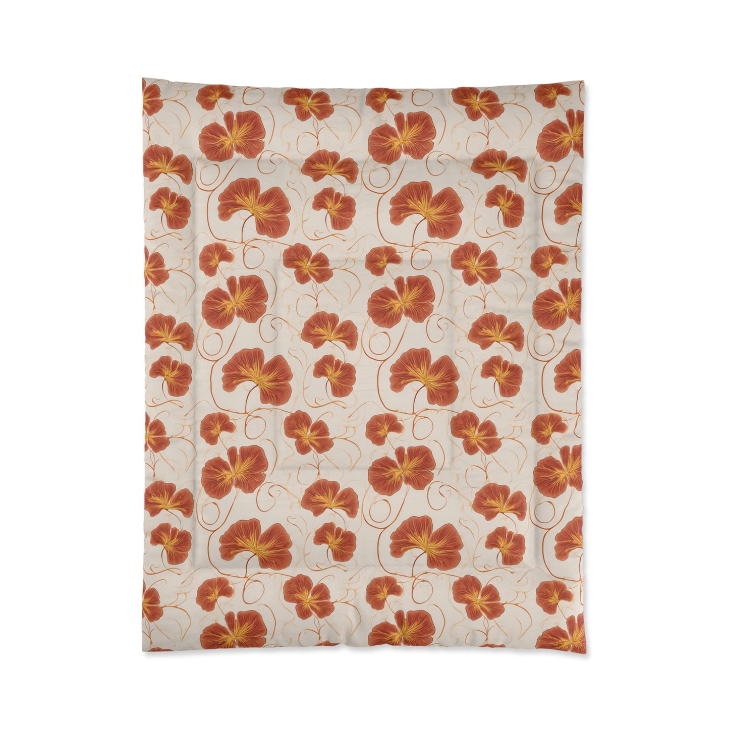 Orange Nasturtium Petals Comforter