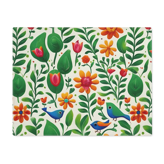 Bright Garden Birds, Leaves and Flowers Placemat, 1pc