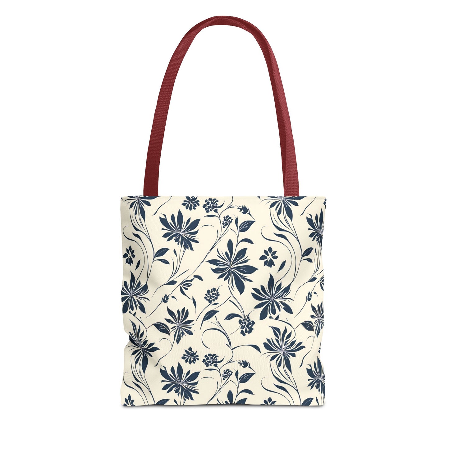 Simple Navy Flower Pattern Tote Bag (AOP)