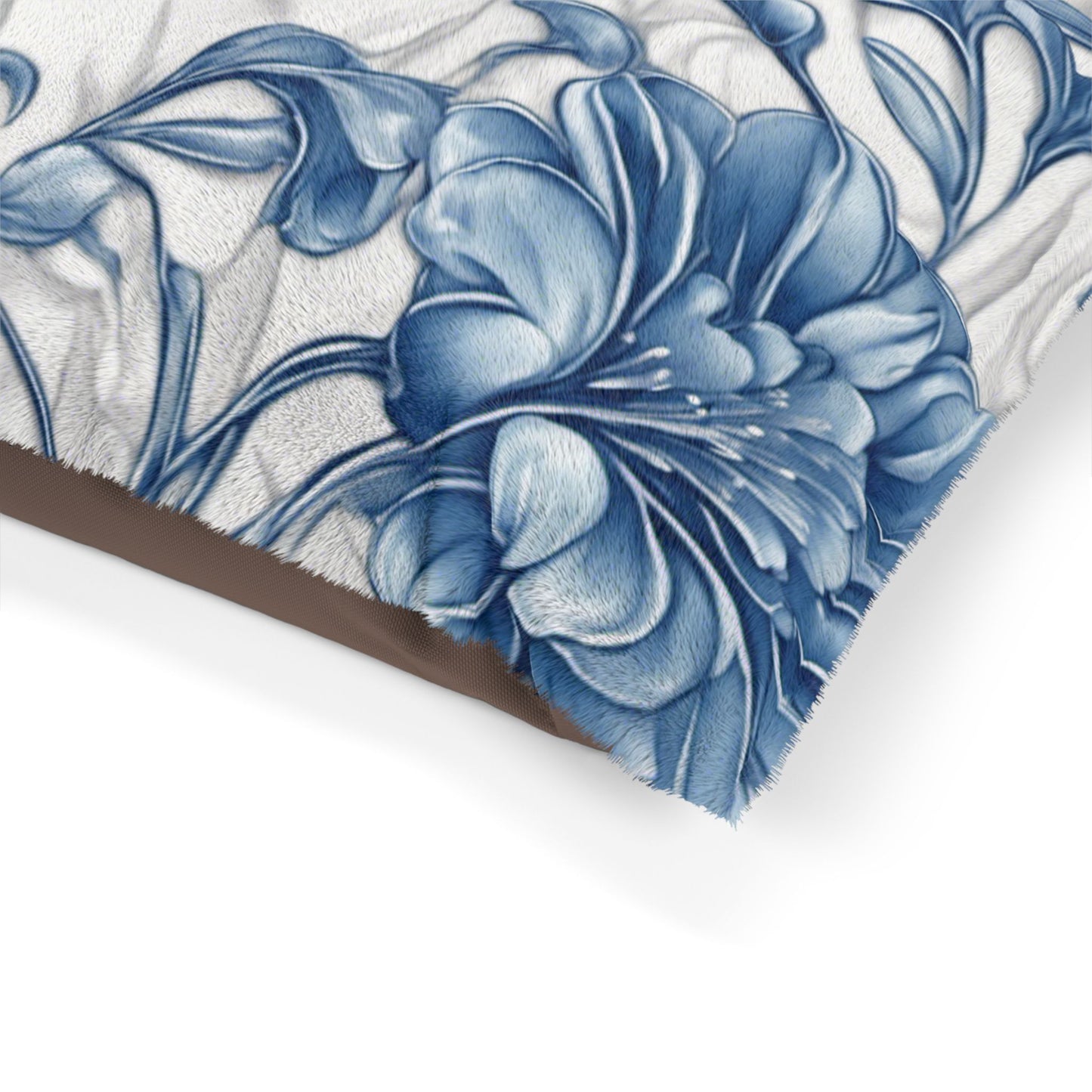 Blue & White Flowers Pet Bed