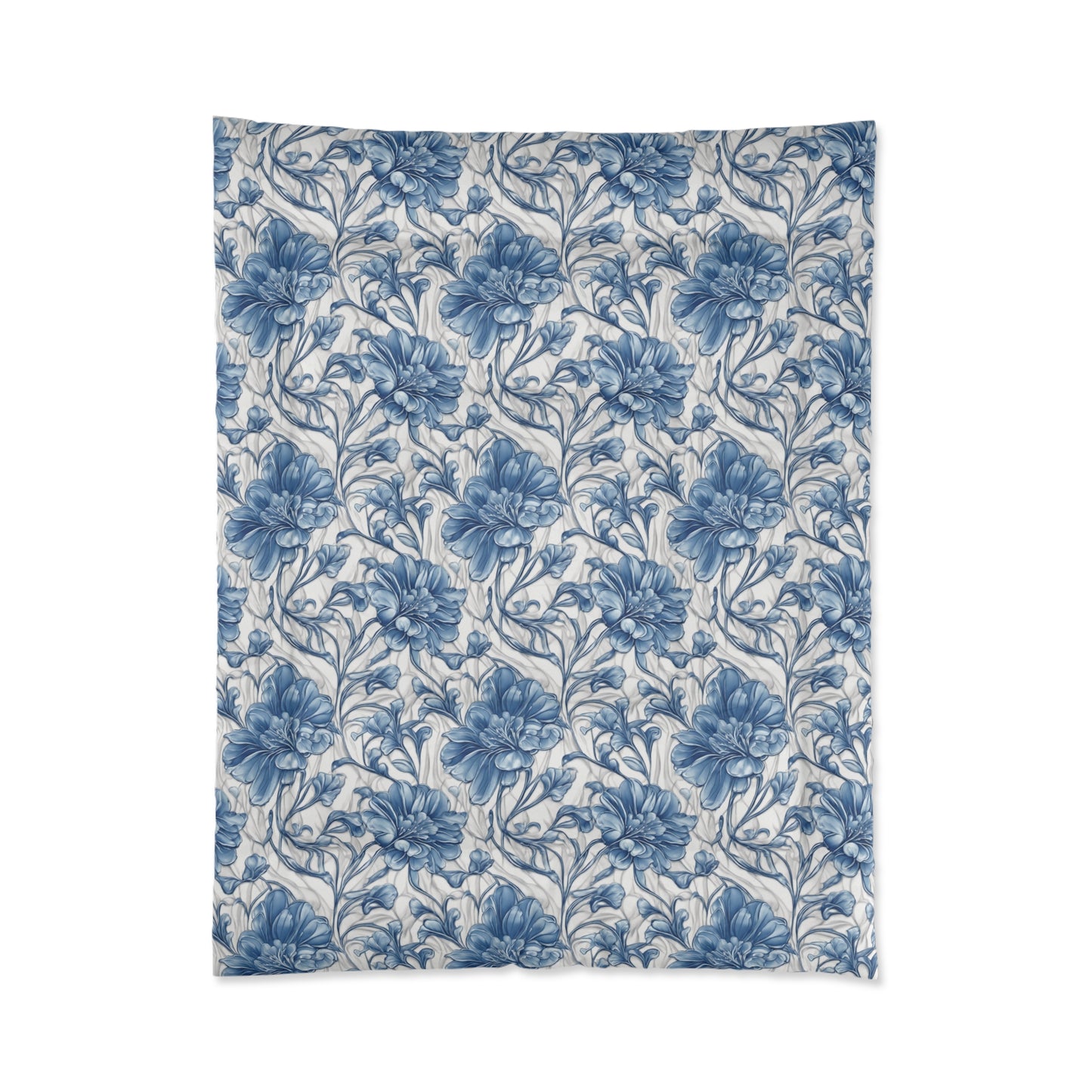 Blue & White Flowers Comforter