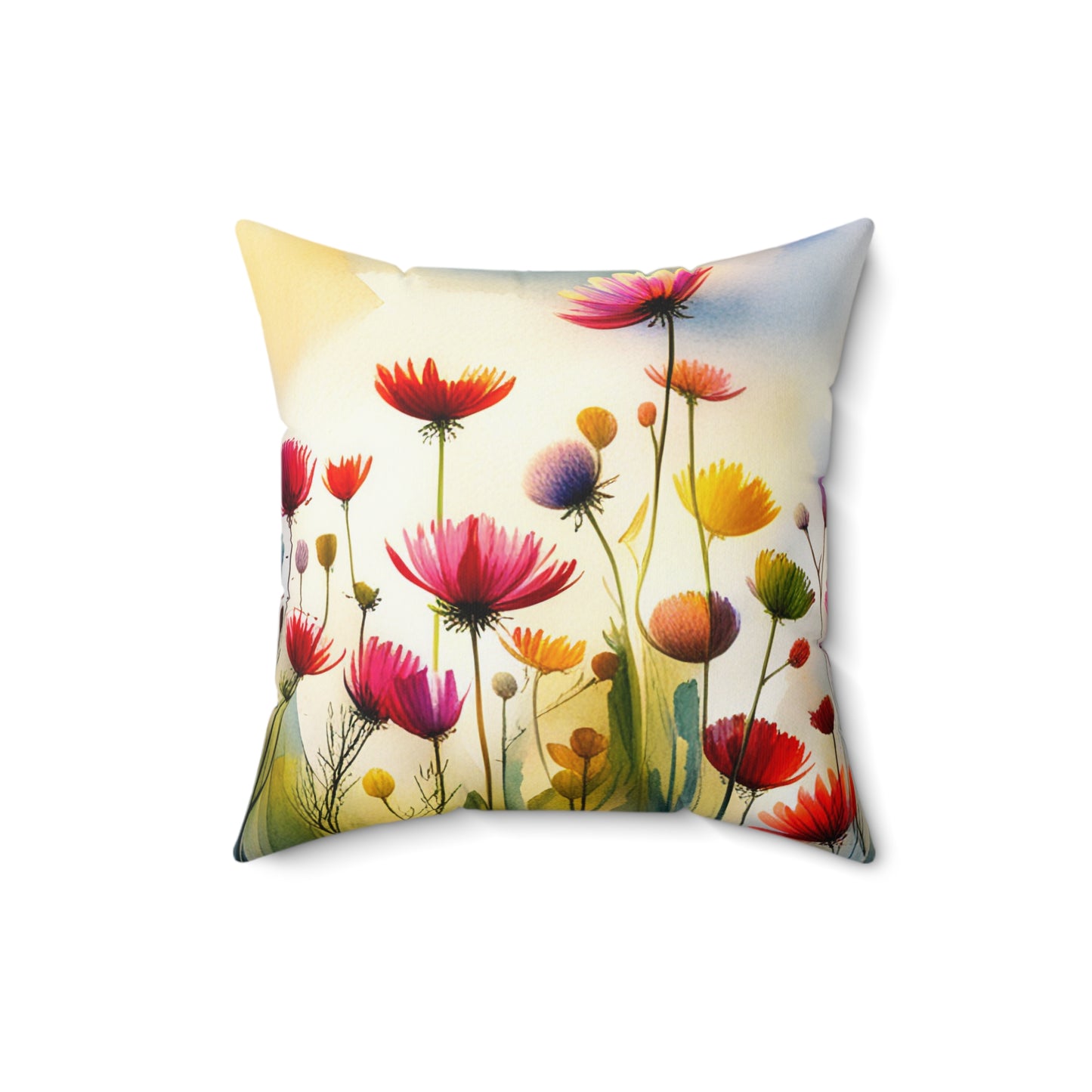 Field Flowers 2: Spun Polyester Square Pillow